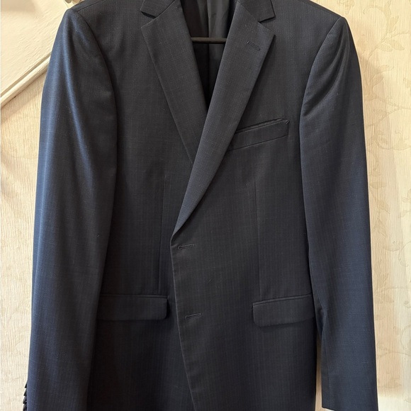 Men's Z Zegna Navy Windowpane Blazer 38R - Picture 1 of 11